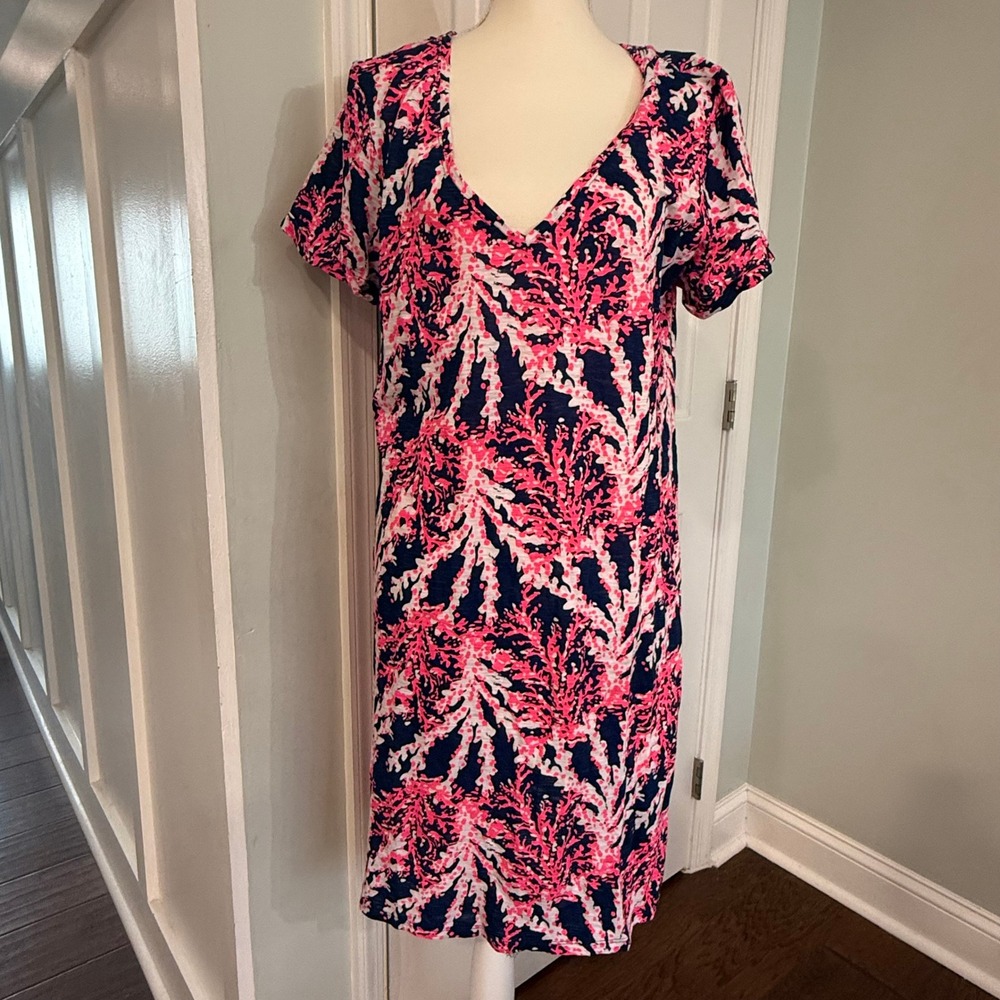 Lilly Pulitzer Jessica Short Sleeve Dress Nauti Navy Beyond The Sea, XL Preppy - Picture 2 of 14